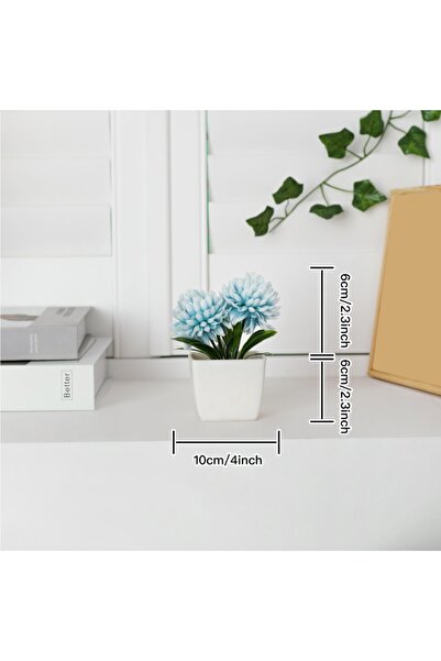 Choice 1PC Blue 1PC Desktop Flowers, Artificial Chrysanthemum Potted Plants, ...