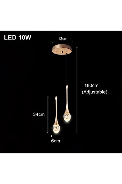 Choice مصباح معلق عصري من الكريستال الفقاعي برأسين قابل لتغيير الألوان، بثلاث...