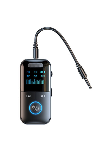 Choice GT-69 Bluetooth 5.4 Aux Adapter Audio Receiver Transmitter 3.5mm Jack LED Display for Car/Home Ster