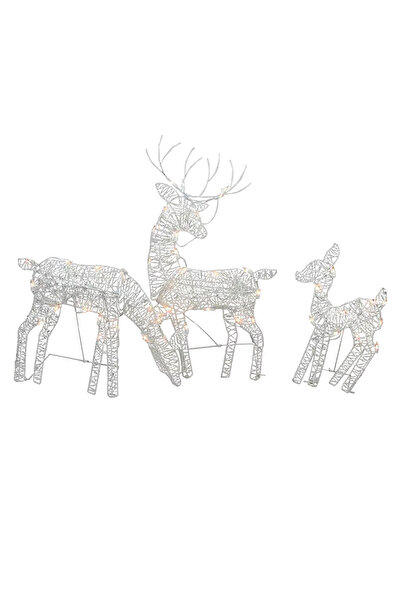 Choice A 3Pc Lighted Deer Reindeer Family Lighted Deer Christmas Decor With L...