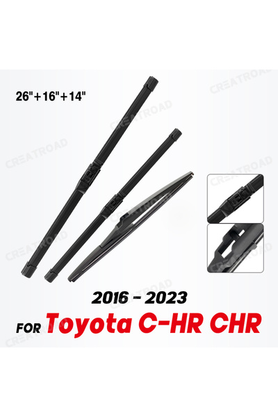 Choice Wiper LHD Front & Rear Wiper Blades Set For Toyota C-HR CHR 2016 - 2023 Windshield Windscreen Win...