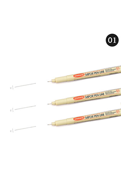 Choice 3Pcs set 01 12 Tip Pigment Liner Micron Ink Marker Pen for Manga Draw Sketching Needle Pen Hook Line