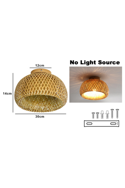 Choice 30cm Retro Bamboo Woven Ceiling Light Aisle Restaurant Living Room Dining Room E27 Woven Lamps Home