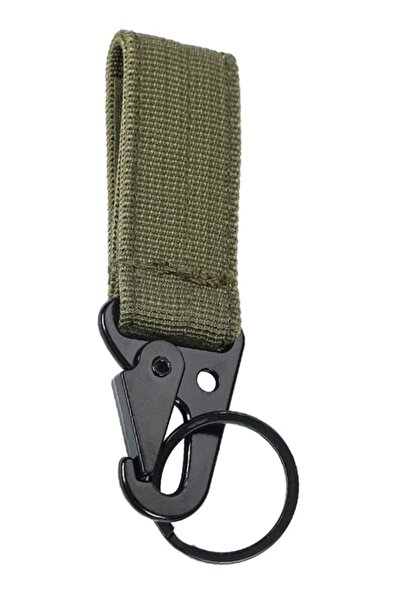 Choice مشبك كارابين أخضر للمعدات التكتيكية، حامل مفاتيح حزام من النايلون بخطا...
