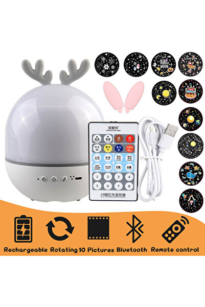 Choice Bluetooth Speaker Deer Music Projector Lamp Night Light With BT Speaker Starry Sky Star Rotate Bedro