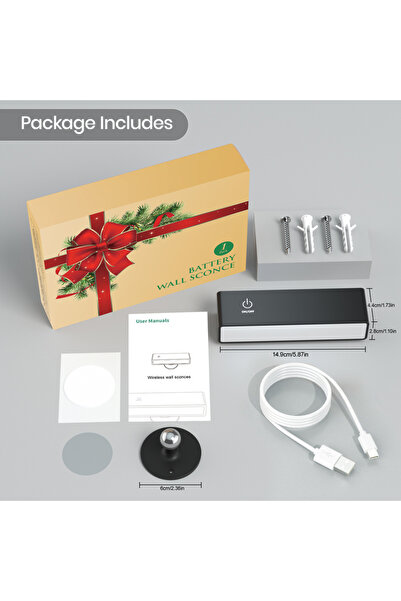 Choice مصباح حائط LED أسود من Yilaie، بقوة 4000 كلفن، يعمل باللمس، قابل للدور...