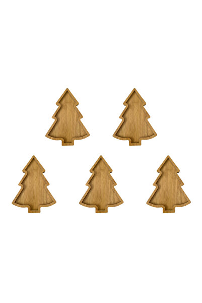 MOJOYCE 5PCS B Tree Appetizer Platter Candy Snack Dessert Serving Dish Christmas Tree Tray Plate for Food Ap
