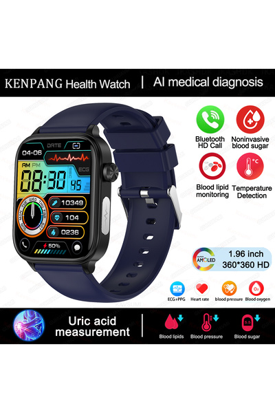 Choice Health monitoring Blue 2024 New ECG+PPG Medical Grade Smart Watch Men ...