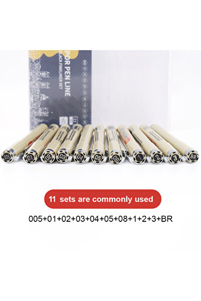 Choice 11Pcs set 12 Tip Pigment Liner Micron Ink Marker Pen for Manga Draw Sketching Needle Pen Hook Line P