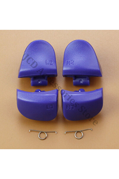 Choice أزرار الكتف الزرقاء والبنفسجية JCD L1 R1 L2 R2 مع زنبرك لجهاز تحكم PS5...