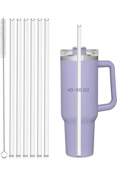 Choice 6 قطع من المصاصات البلاستيكية القابلة لإعادة الاستخدام، بديلة لمصاصات أكواب ستانلي سعة 40 أونصة و30 أونصة، غير قابلة للانقلاب.