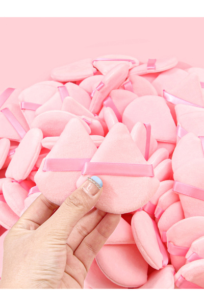 Choice11 Pink 50Pcs Mixing colors randomly Triangle Powder Puff For Loose Pow...