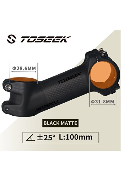 Choice 25Degree-100mm-Matte Toseek Stem MTB Carbon + Aluminum Mtb Handlebar S...