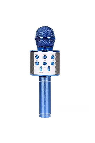 DUTRIEUX Blue Wireless Bluetooth Karaoke Microphone , Karaoke Mic Speaker With Adjustable Remix FM Radio for