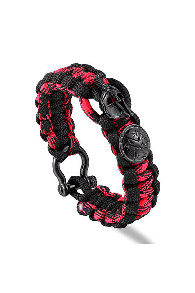 Choice Red Black Nordic Outdoor Spartan Warrior Helmet Lanyard Bracelets Men Antique Vikings Accessories Su