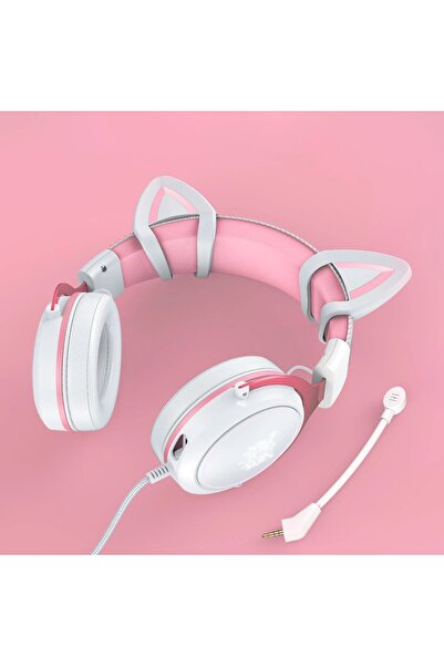 Choice Pink ONIKUMA X10 Gaming Headphones with Detachable Cute Cat Ear RBG Li...
