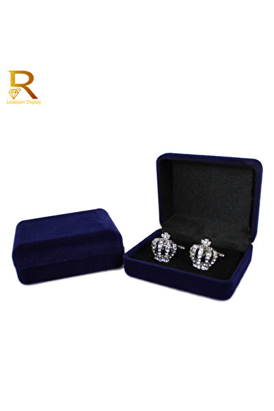 Choice أزرار أكمام مخملية سوداء بالجملة باللون الأزرق مع الأسود، علبة هدايا، ...