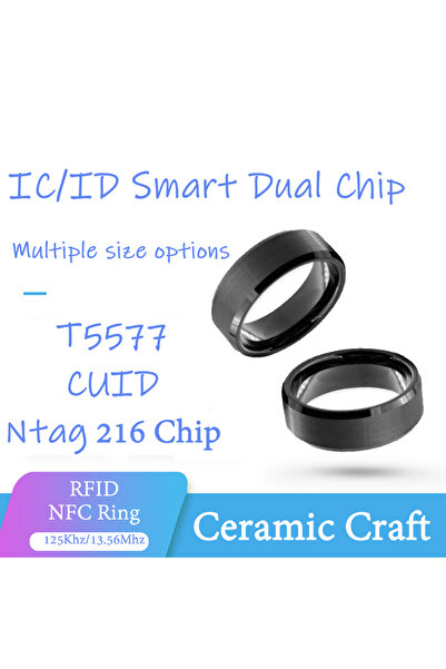 Choice ICID Ring-71MM-No.12 CUID T5577 Dual Chip Clone Ring NFC 1K S50 Rewritable Token RFID Smart Chip Bad