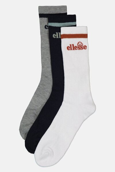 Ellesse جوارب رجالية متعددة الألوان، عبوة من 3 أزواج، تحمل شعار العلامة التجارية
