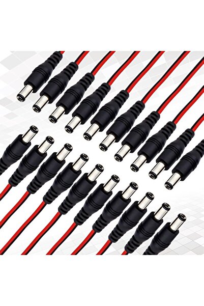 Choice 20pcs DC Power Pigtails Cable, 20Pcs DC 5.5 X 2.1 mm Barrel Male DC Plug Connector Pigtail for Led S