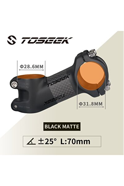Choice 25Degree-70mm-Matte Toseek Stem MTB Carbon + Aluminum Mtb Handlebar St...