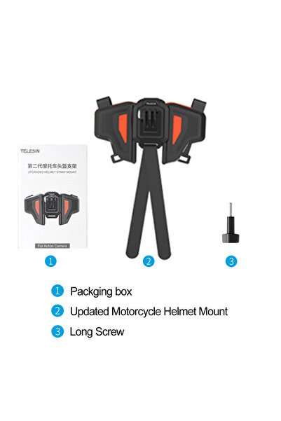 Choice حزام تثبيت خوذة الدراجة النارية TELESIN برتقالي اللون، قابل للطي، يُثب...