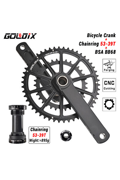 Choice ذراع تدوير 165 مم BB68 53-39T GOLDIX 50-34T/52-36T/53-39T دراجة طريق خ...