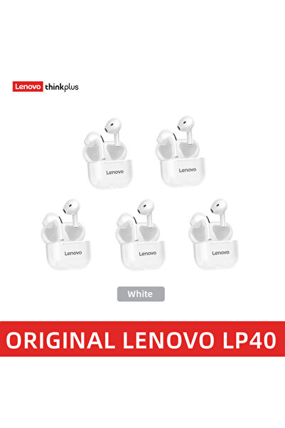 LENOVO LP40 5white LP40PRO/LP40 5pcs Wireless Earphone Bluetooth 5.0 Dual Stereo Noise Reduction Bass Touc