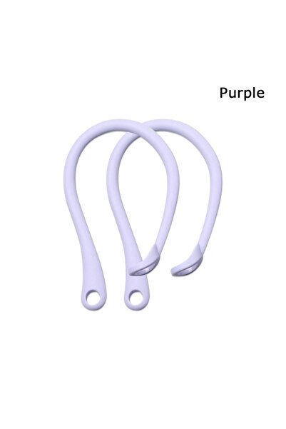 Choice خطافات أذن سيليكونية مضادة للضياع، لون بنفسجي-07، زوج واحد، متوافقة مع سماعات AirPods 1 و2 و3 Pro الرياضية اللاسلكية.