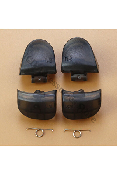 Choice أزرار كتف JCD L1 R1 L2 R2 شفافة سوداء اللون مع زنبرك لجهاز PS5 V3 3.0 ...