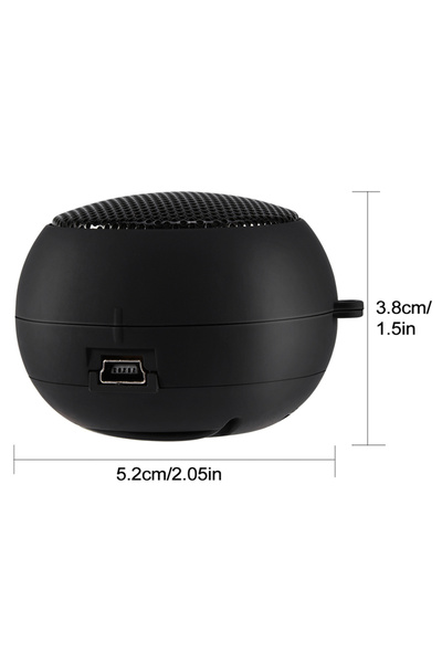 Choice black Mini Portable Travel Loud Speaker 3.5mm Jack with Built-in Battery for Mobile Phone MP3 PC - C