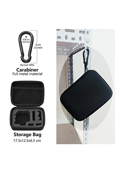 Choice add 1x Carabiner Storage Bag Carrying Case Travel Carry Box For GoPro ...