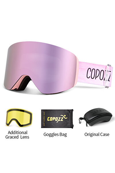Choice Champagne set COPOZZ Winter Professional Men Women Ski Goggles Set Mag...