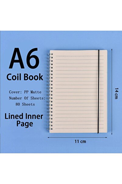 Choice Line-A6 B5/A5/A6 Coil Notebook 80 Pages Matte Cover Horizontal Line Square Hand Ledger Thickened Pap