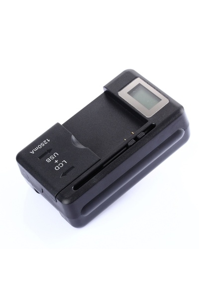 Choice شاحن بطارية عالمي للهواتف المحمولة مزود بشاشة LCD ومؤشر، متوافق مع اله...