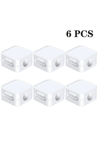 Choice 6 قطع من مشابك الكابلات المغناطيسية من روكورين، لون أبيض، قابلة للتعدي...