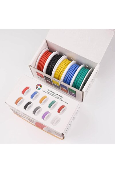 Choice Silicone 5x10M 22AWG 22AWG Stranded Wire Spool 5/10M Each 5 Colors Fle...