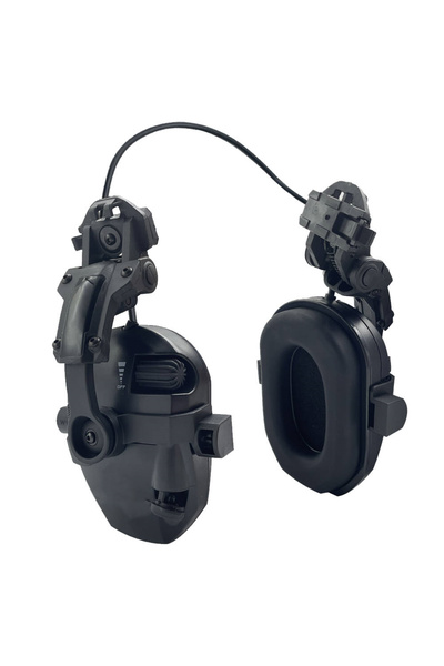 Choice واقيات أذن سوداء اللون لتقليل الضوضاء أثناء الرماية في رياضة Airsoft، مثبتة على خوذة تكتيكية، مزودة بواقي سمع إلكتروني