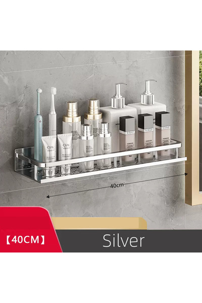 Choice 40cm Bathroom Shelf Organizer 30-50CM Shower Storage Rack Silver Space Aluminum Toilet Shampoo Holde