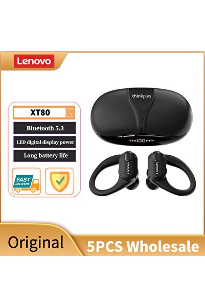 LENOVO 5 سماعات أذن لاسلكية حقيقية بتقنية بلوتوث 5.3 XT80 مزودة بميكروفون وزر تحكم وخاصية تقليل الضوضاء...