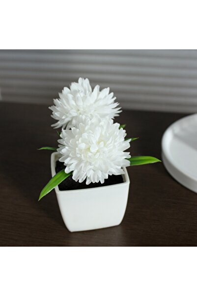 Choice 1PC WHITE 1PC Desktop Flowers, Artificial Chrysanthemum Potted Plants,...