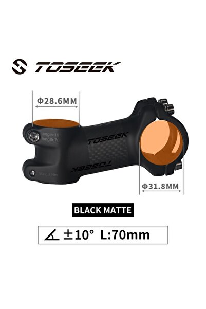 Choice 10Degree-70mm-Matte Toseek Stem MTB Carbon + Aluminum Mtb Handlebar St...