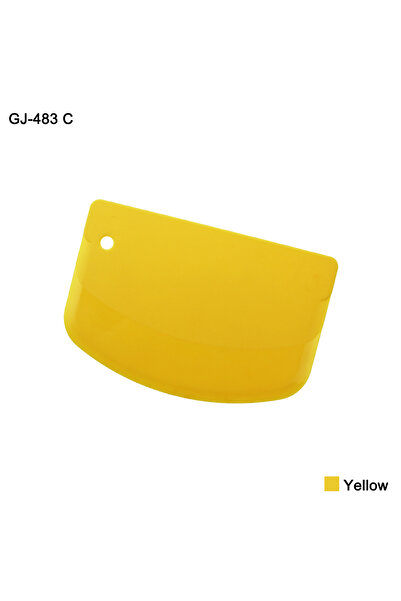 Choice GJ-483 C Yellow 1Pc 20G 4 Colour Plastic Cake Cream Spatula Dough Knif...