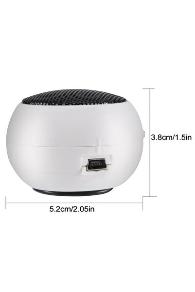 Choice white Mini Portable Travel Loud Speaker 3.5mm Jack with Built-in Battery for Mobile Phone MP3 PC - C