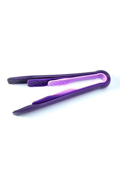 Choice Purple JCD 3pcs Plastics Food Tong Kitchen Tongs Non-slip Cooking Clip Clamp BBQ Salad Tools Grill K