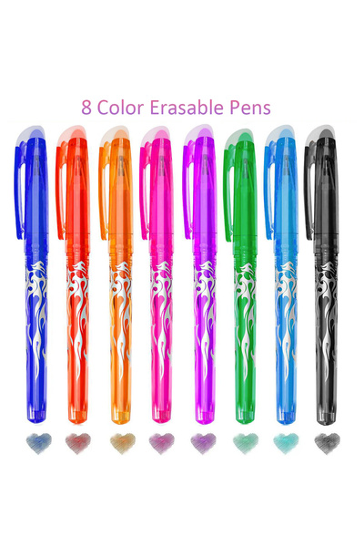 Choice قلم حبر جاف متعدد الألوان قابل للمسح، 8 ألوان، 0.7 مم، أدوات كتابة ورس...
