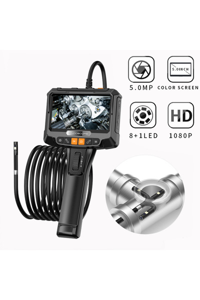 Choice 1m S10 8MM Dual lens 360 ° rotating dual-lens endoscope, 3.9MM 5-inch IPS endoscope inspection camer