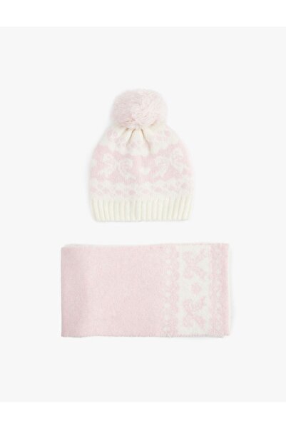 Koton Set de 2 berete și eșarfe cu model pentru fetiță