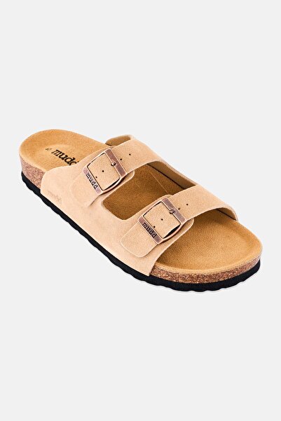 MUDD Women Slip On Cork Sandals, Beige