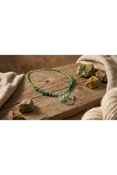 Canan Design Tree of Life Green Chakil Stone Necklace